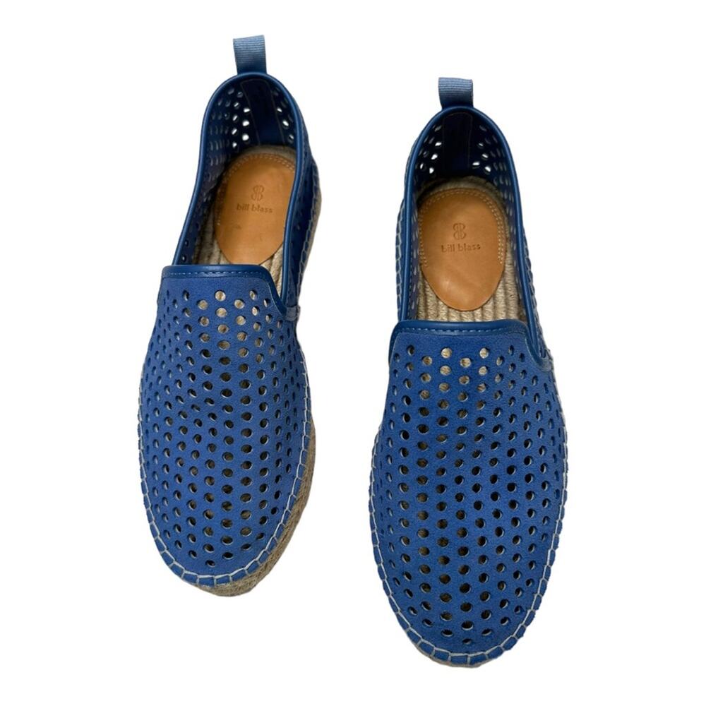 Bill Blass Perforated Blue Espadrille Slip-On Flats Size 7